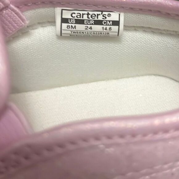 New Carters Tween 12 Glitter Hearts‎ Slip-On Shoes Toddler Sz 8 Pink Casual Cute - Picture 11 of 11